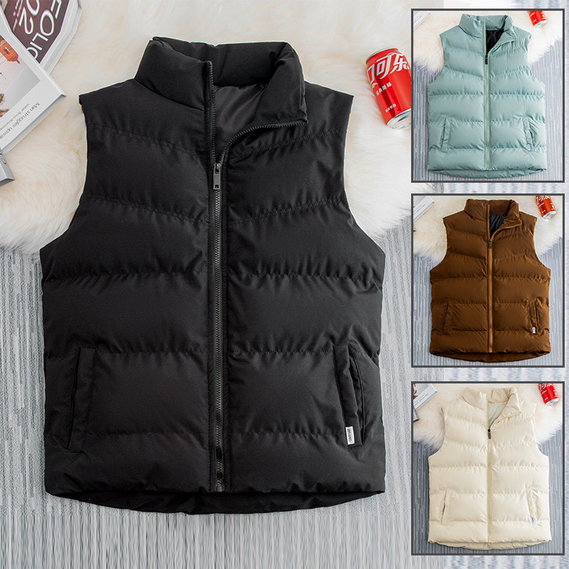 Мъжко яке с жилетка Топли якета без ръкави Зимно водоустойчиво палто с цип Есенно яке с изправена яка Ежедневна жилетка Марково облекло