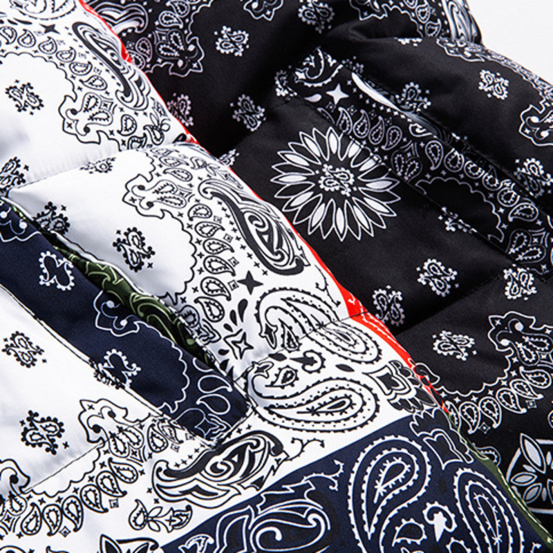 Зимна жилетка за мъже Paisley Pacthwork яке Топли палта Мъжки жилетка с пухена жилетка с удебелена яка и пухена жилетка Палто без ръкави с цип