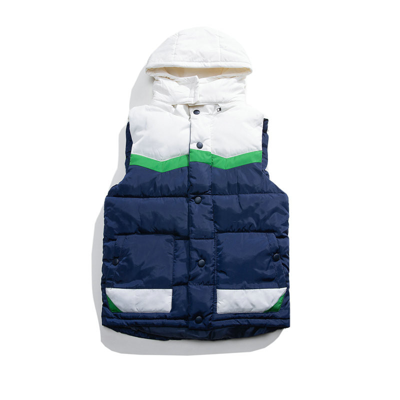 Корейска мода Мъжки жилетки без ръкави Есен Зима Мъжки жилетки Палта Мъже Жени Стойка яка Топли улични дрехи 5XL