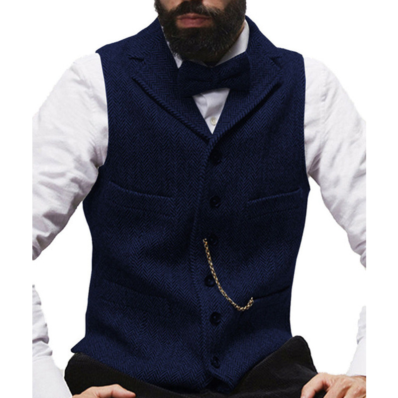Мъжки костюм, жилетка, жилетка от туид в камилско райе, яке без ръкави, прилепнало бизнес облекло за младоженци, мъжки сватбени жилетки, потник