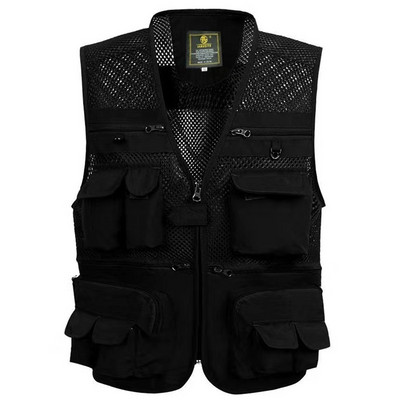 Ανδρικό γιλέκο Tactical Outdoor Webbed Gear Coat Summer Fishing Γιλέκο Ανδρικό εργαλείο πολλαπλών τσέπες Διχτυωτό Αμάνικο μπουφάν αρσενικό