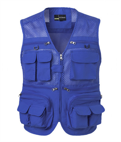 Ανδρικό γιλέκο Tactical Outdoor Webbed Gear Coat Summer Fishing Γιλέκο Ανδρικό εργαλείο πολλαπλών τσέπες Διχτυωτό Αμάνικο μπουφάν αρσενικό