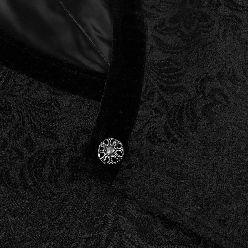 Мъжка жакардова жилетка без ръкави, средновековна дълбока V жилетка, пиратски вампир, косплей, готически стимпънк топ