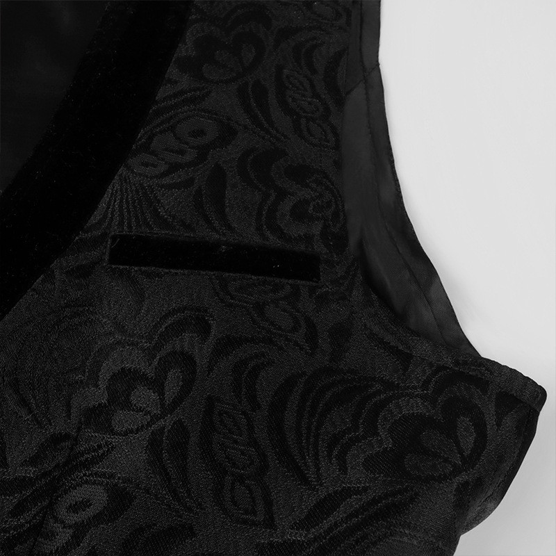 Мъжка жакардова жилетка без ръкави, средновековна дълбока V жилетка, пиратски вампир, косплей, готически стимпънк топ