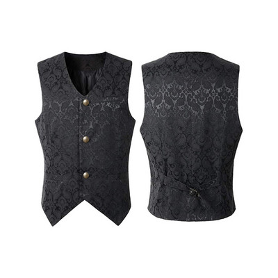 SISHION Medieval Retro Vintage Steampunk Men Vest VD1982 Jacquard Ropa Hombre Halloween Party Waistcoat Veste Homme
