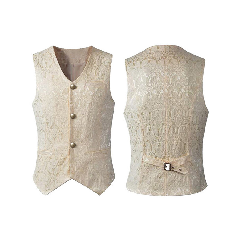 SISHION Medieval Retro Vintage Steampunk Men Vest VD1982 Jacquard Ropa Hombre Halloween Party Waistcoat Veste Homme