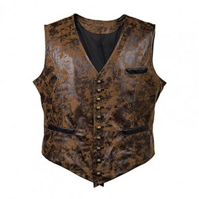 Dropshipping!! Νέο ανδρικό γιλέκο Steampunk V λαιμόκοψη 2021 αμάνικο vintage ανοιξιάτικο γιλέκο για Cosplay