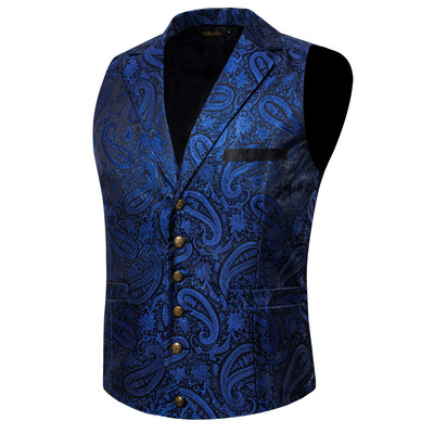 Causal Ανδρικό κολάρο βικτοριανό γιλέκο πράσινο Paisley Επίσημο επαγγελματικό γιλέκο chaleco hombre Wedding Party Tuxedo Accesor