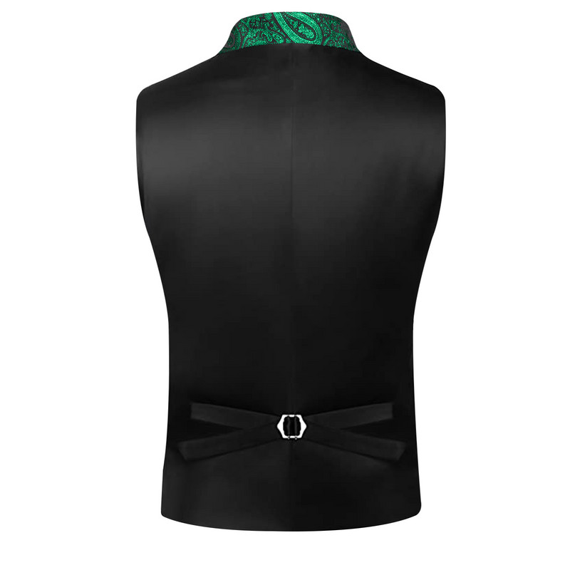Causal Мъжка викторианска жилетка с отложна яка Зелена пейсли Официална бизнес жилетка chaleco hombre Смокинг за сватбено тържество Аксесоар