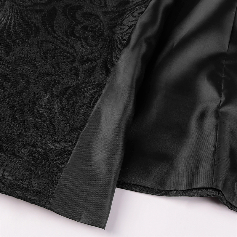 Мъжки викториански костюм Жилетка Мъжки стиймпънк готически средновековен жакард двуредна жилетка без ръкави Парти костюми за Хелоуин