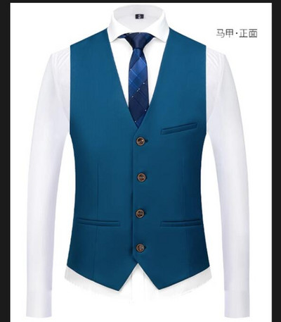 Жилетка с кралско синьо жилетка Мъжки 2022 г. Чисто нови тънки жилетки с V-образно деколте Мъжки официални бизнес сватбени смокинги Chaleco Hombre 6xl