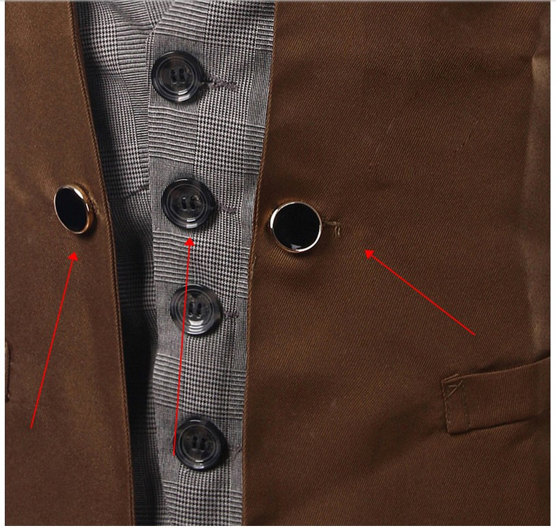 Офис мъжка модна фалшива жилетка от две части с V деколте без ръкави и копчета, бизнес ежедневна мъжка жилетка за парти сватба