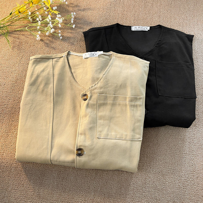 Лятна мъжка ежедневна памучна жилетка без ръкави с много джобове Работно яке без ръкави Жилетка с джобове