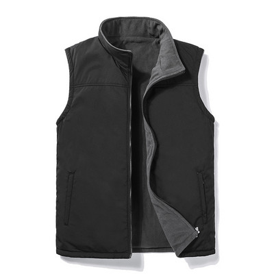 Φθινοπωρινό και Χειμώνα Ζεστό Fleece Μπουφάν Outdoor Sports Μπλούζα Μονόχρωμο Βαμβακερό Γιλέκο Αμάνικο Φαρδύ Γιλέκο με πολλές τσέπες Жилет
