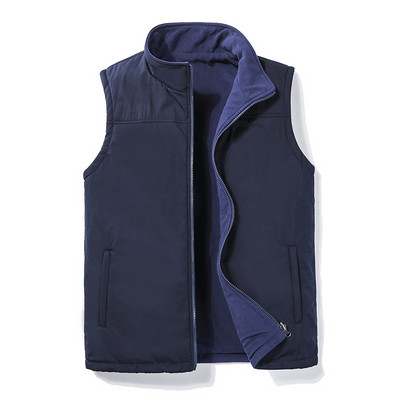 Φθινοπωρινό και Χειμώνα Ζεστό Fleece Μπουφάν Outdoor Sports Μπλούζα Μονόχρωμο Βαμβακερό Γιλέκο Αμάνικο Φαρδύ Γιλέκο με πολλές τσέπες Жилет