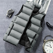 Мъжка жилетка Есен Зима Ежедневна жилетка с пух Мъжко яке без ръкави Топла мъжка жилетка със стойка яка Палта Плюс размер 6XL