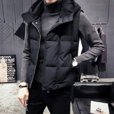 Есенно-зимни жилетки Мъжки 2023 г. Ново топло памучно яке без ръкави Мъжки ежедневен жилетка с яка със стойка Едноцветен жилетка L160