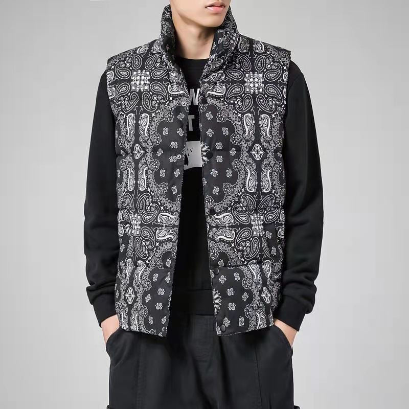 Есенно-зимни жилетки Мъжки 2023 г. Ново топло памучно яке без ръкави Мъжки ежедневен жилетка с яка със стойка Едноцветен жилетка L160