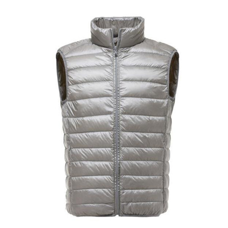 Ново пристигане 6 цвята Мъжка бяла жилетка с патешки пух Ежедневна лека мъжка жилетка с пух Най-продавана жилетка с цип Голям размер