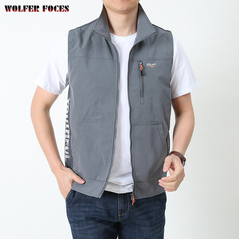 Kalapüük fotograafia Matkavest Meeste Välispordi Vest Mitme taskuga Tööriided Suvised Taktikalised Õhukesed jakid Suuremõõdulised vestid