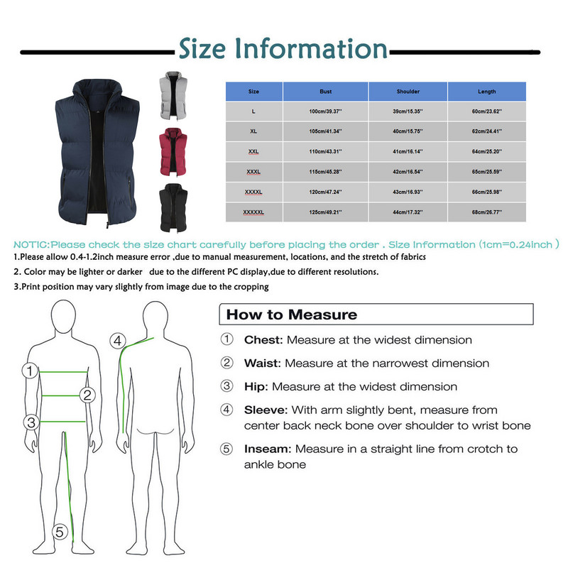 Нови зимни палта за мъже Топли жилетки Мъжки ежедневни зимни топли жилетки с цип без ръкави Яке Палто Горни дрехи chaleco hombre