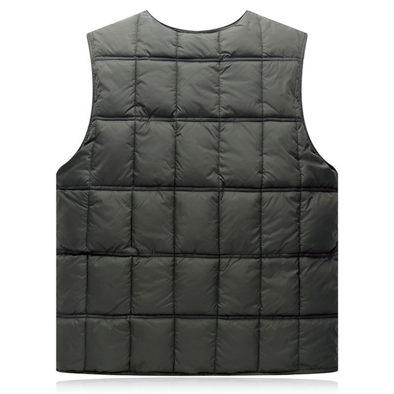 Зимна памучна дебела топла жилетка за мъже Есенно-зимна ежедневна парка с много джобове и много джобове Мъжко яке без ръкави