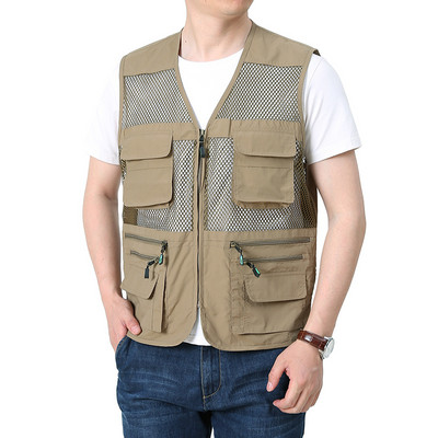 Γιλέκο Camping MAN Work Summer Hunting Κεντητό Διχτυωτό Άνδρες Ψάρεμα Tactical Military Ανδρικά ρούχα Δωρεάν αποστολή Παλτό μοτοσικλέτας