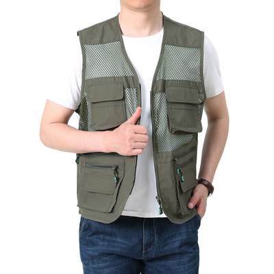 Γιλέκο Camping MAN Work Summer Hunting Κεντητό Διχτυωτό Άνδρες Ψάρεμα Tactical Military Ανδρικά ρούχα Δωρεάν αποστολή Παλτό μοτοσικλέτας
