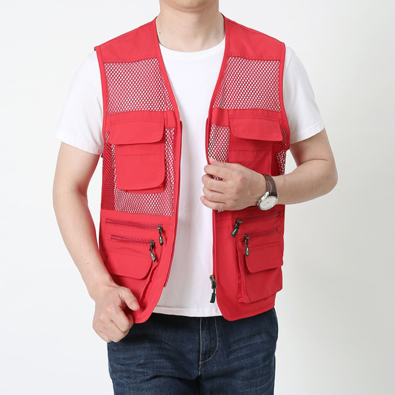 Къмпинг жилетка MAN Работна лятна ловна бродирана мрежеста мъжка риболовна тактическа военна мъжка облекло Безплатна доставка мотоциклетно палто