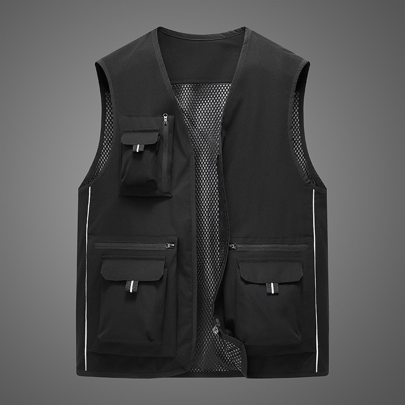 MUŠKARSKI PRSLUK Mrežasta muška jakna s više džepova Taktička vojna kampiranje Ljetni muški kaput Lov Ribolov Odjeća Prsluk Radni cool