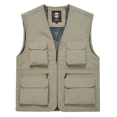 Καλοκαιρινό γιλέκο Mesh Άνδρας Tactical Military Αμάνικο Parka Work Μοτοσικλετιστή Μπουφάν Spring Jumper Gilets Camping Multi-Pocket