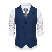 Ανδρικά γιλέκα Slim Fit Casual επαγγελματικά ρούχα για άνδρες Ριγέ γιλέκο πανκ γιλέκο Groomman Γαμήλιο ανδρικό κοστούμι γιλέκο παλτό