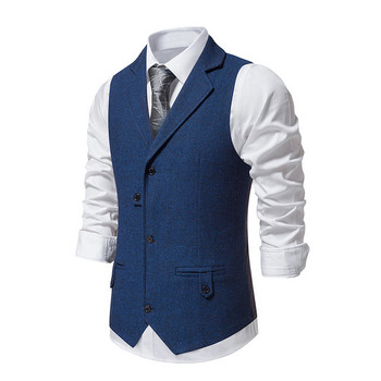 Ανδρικά γιλέκα Slim Fit Casual επαγγελματικά ρούχα για άνδρες Ριγέ γιλέκο πανκ γιλέκο Groomman Γαμήλιο ανδρικό κοστούμι γιλέκο παλτό