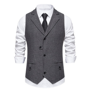 Ανδρικά γιλέκα Slim Fit Casual επαγγελματικά ρούχα για άνδρες Ριγέ γιλέκο πανκ γιλέκο Groomman Γαμήλιο ανδρικό κοστούμι γιλέκο παλτό