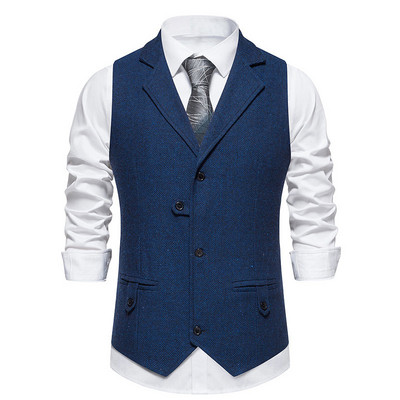 Ανδρικά γιλέκα Slim Fit Casual επαγγελματικά ρούχα για άνδρες Ριγέ γιλέκο πανκ γιλέκο Groomman Γαμήλιο ανδρικό κοστούμι γιλέκο παλτό