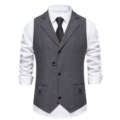 Ανδρικά γιλέκα Slim Fit Casual επαγγελματικά ρούχα για άνδρες Ριγέ γιλέκο πανκ γιλέκο Groomman Γαμήλιο ανδρικό κοστούμι γιλέκο παλτό