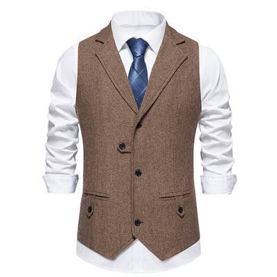 Ανδρικά γιλέκα Slim Fit Casual επαγγελματικά ρούχα για άνδρες Ριγέ γιλέκο πανκ γιλέκο Groomman Γαμήλιο ανδρικό κοστούμι γιλέκο παλτό