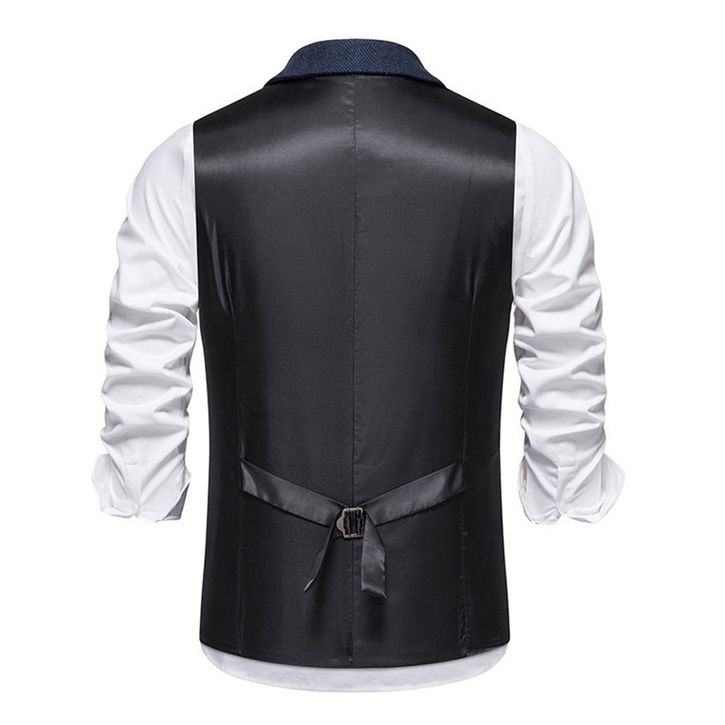 Мъжки жилетки Slim Fit Ежедневно бизнес облекло за мъже Раирана жилетка Пънк жилетка Groomman Сватбен мъжки костюм Жилетка Яке Палта