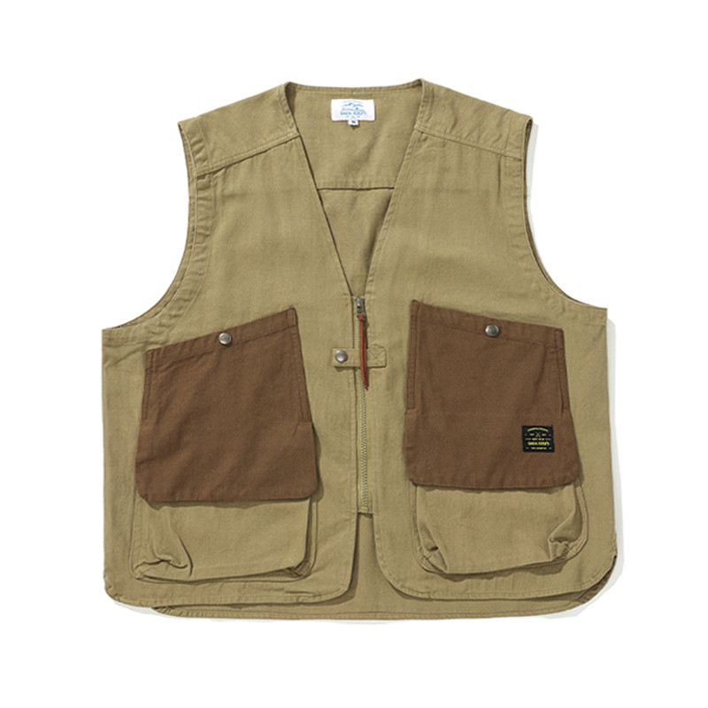 Japanski prsluci s džepovima i alatima s V-izrezom Muški retro kauzalni široki kardigan bez rukava Jakne s prslukom Muška odjeća