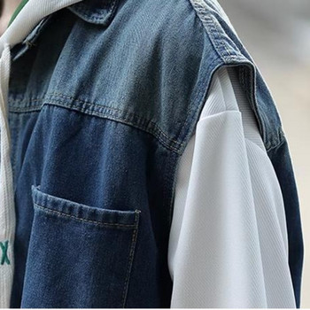 Τζιν γιλέκο παλτό Άνοιξη Καλοκαίρι Νέα άφιξη Σχέδιο μονής τσέπης Γιλέκο με κουμπί πέτο Ανδρικό ρετρό αμάνικο μπουφάν