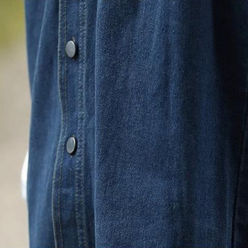 Τζιν γιλέκο παλτό Άνοιξη Καλοκαίρι Νέα άφιξη Σχέδιο μονής τσέπης Γιλέκο με κουμπί πέτο Ανδρικό ρετρό αμάνικο μπουφάν