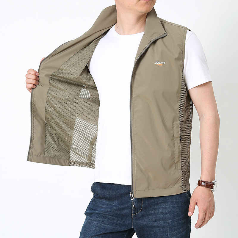 Мъжка жилетка без ръкави 2022 Пролет и есен Тънка бързосъхнеща жилетка за риболов Дишаща жилетка за свободното време Външно яке за алпинизъм