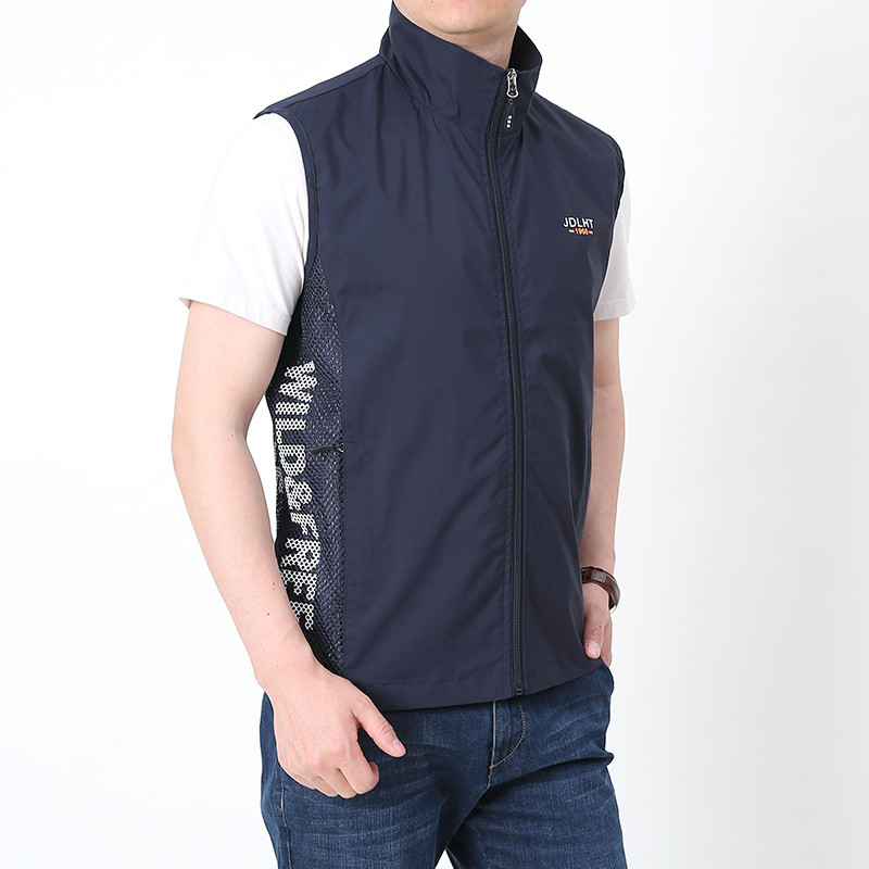 Мъжка жилетка без ръкави 2022 Пролет и есен Тънка бързосъхнеща жилетка за риболов Дишаща жилетка за свободното време Външно яке за алпинизъм