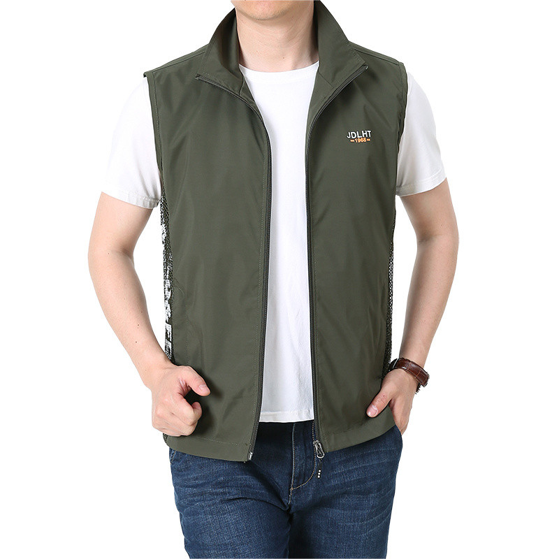Мъжка жилетка без ръкави 2022 Пролет и есен Тънка бързосъхнеща жилетка за риболов Дишаща жилетка за свободното време Външно яке за алпинизъм
