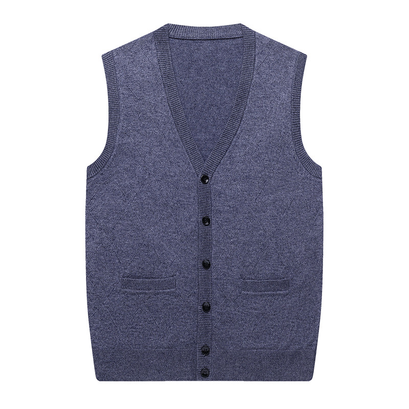 Rudens žiemos Aukštos kokybės megztos megztinės liemenės Vyriškos mados V kaklo protingas laisvalaikis be rankovių vyriškos plonos megztinės liemenės