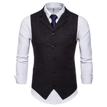 Ανδρικό γιλέκο επαγγελματικό γιλέκο Ανδρικό κοστούμι casual γιλέκο Επίσημο κοστούμι Gilet Vest Slim Ανδρικό γιλέκο σε στυλ Αγγλίας Ανδρικά ρούχα γάμου