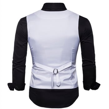 Νέο ανδρικό κοστούμι γιλέκο Έξυπνο γιλέκο με επίσημο μονόχρωμο ανδρικό νυφικό γιλέκο Ανδρικά ρούχα