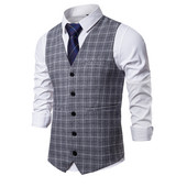 2022 Κοστούμι ανδρικό γιλέκο Slim Fit Business Causal καρό γιλέκο Ανδρικό γιλέκο Γάμου Γραφείο Επίσημο Κλασικό Vintage Κοστούμι Ανδρικά γιλέκα