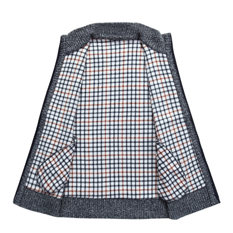 Мъжки пуловери Жилетка без ръкави Пролет Есен Модна плътна дебела топла жилетка Casaco Masculino Кашмирена плетена жилетка с цип