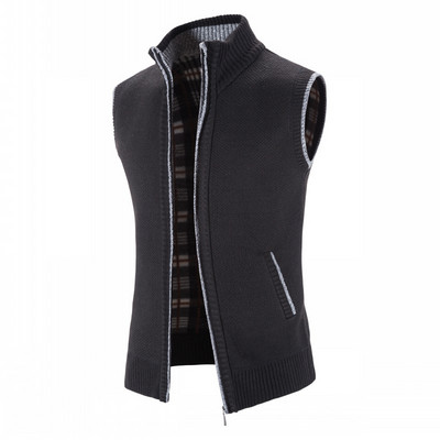 Ανδρικό γιλέκο φθινοπώρου/χειμώνα Plus Velvet Thicken Plus Size Slim γιλέκο Ανδρικό πουλόβερ φανελάκι Αμάνικο πλεκτό πουλόβερ M-4XL